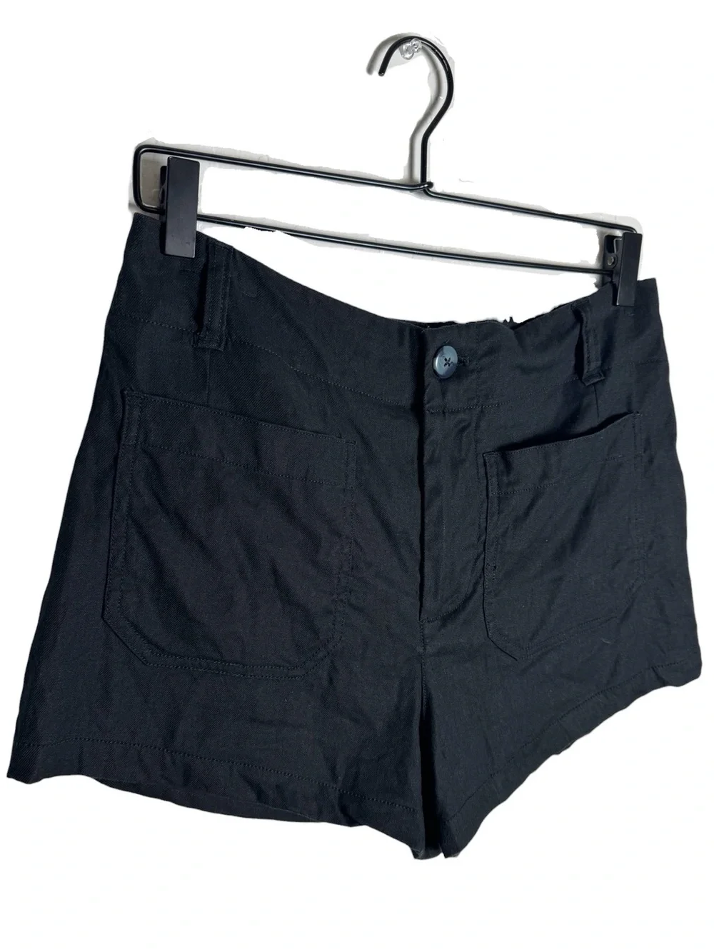 Maeve Anthropologie The Colette High Rise Shorts Black Linen Blend Size 29